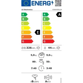 LG V5WD95SLIM Waschtrockner (9 kg / 5 kg, 1160 U/min)