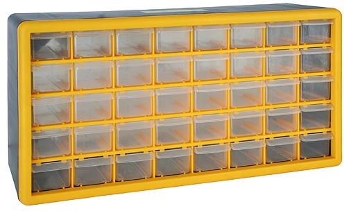 PROREGAL Cosimo Kleinteilemagazin mit 40 Schubfächer | HxBxT 25x50x16cm | Kleinteileregal, Sortimentsboxen, Sortimentskastenregal, Regalsystem