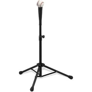 Relaxdays Batting Tee, Schlaghilfe, Baseball & Softball, höhenverstellbares Baseballstativ, H: 72 bis 121 cm, schwarz