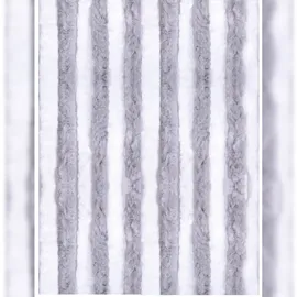 arsvita Flauschvorhang 160x185 cm Unistreifen hellgrau - weiß