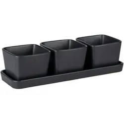 WENKO Snack & Dip Schalen Set Schwarz matt