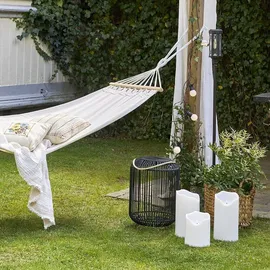 Best Season Deko-Korb Solar LED 48 cm Metall spritzwassergeschützt schwarz