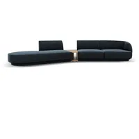 Micadoni Sofa Miley, modular 4-Sitzer mit 1 Armlehne blau