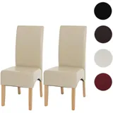 Mendler Esszimmerstuhl Latina Leder creme 2er Set