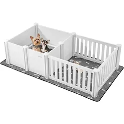 VEVOR Wurfkiste Welpen Hundelaufstall Welpenlaufstall 186,5x97x50cm mit Pipi-Pad