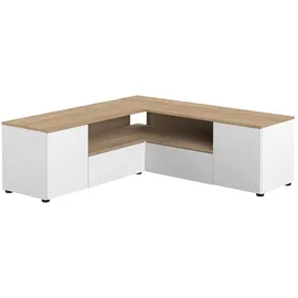 Symbiosis Angle TV-Schrank 130 130x46x130 cm Weiß/Eiche Lowboard