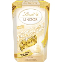 Lindt Schokolade LINDOR Kugeln Weiß |375 g Cornet | Weiße Schokolade mit zartschmelzender Füllung | Pralinen-Geschenk | Schokoladen-Geschenk | LINDOR 75 Jahre Jubiläums Edition