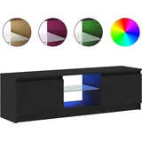 vidaXL TV-Schrank mit LED-Leuchten Schwarz Eichen-Optik 120x30x36 cm