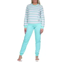 normann Frottee Pyjama Ringel-Optik Eiskristall-Motiv Mint 36/38