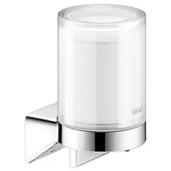 KEUCO AVENO Seifenspender 14652019000 mit satiniertem Stülpglas, zum Kleben/Schrauben, chrom/weiß