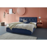 Westfalia Schlafkomfort Polsterbett »Adamas«, auch mit Bettkasten Knopfheftung mit Strasssteinen blau