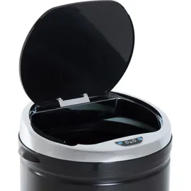 Homcom Sensor Mülleimer 50L, Automatischer Abfalleimer, Rostfreier Kücheneimer für Wohnzimmer, Büro, Edelstahl, Schwarz