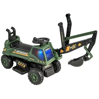KOMFOTTEU Elektro-Kinderbagger Sitzbagger, für Kinder ab 3 Jahren grün