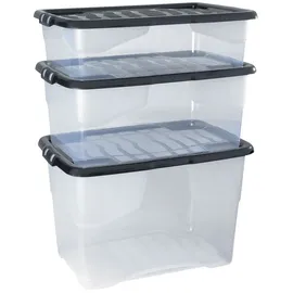 CEP Kunststoff Aufbewahrungsbox 60 x 40 x 37 cm 1-tlg. schwarz, transparent