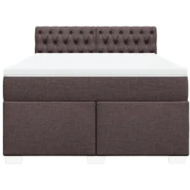 vidaXL Boxspringbett mit Matratze Dunkelbraun 140x200 cm Stoff