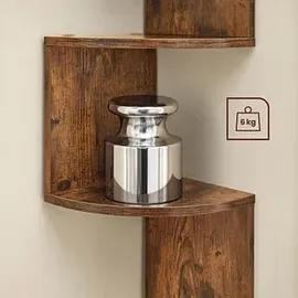 VASAGLE Eckregal 20 x 20 x 126 cm Braun