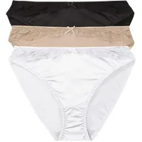 bonprix Slip mit Spitze 3 St. Schwarz 36/38
