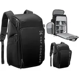 K&F Concept Kamerarucksack, Fotorucksack für Fotografen, Kamerarucksack mit 16Zoll-Laptopfach, kompatibel für Canon/Nikon/Sony/DJI Mavic Drone (Alpha Rucksack 25L), Schwarz