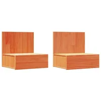 VidaXL Nachttisch 2 pcs Wachsbraun 42 x 32.5 x