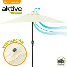 Aktive Rechteckiger Balkonschirm, Terrassenschirm, Rechteckschirm, Gartenterrassenschirm, 200x120 cm, cremefarben, Aluminiummast