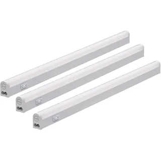 Oktaplex 3er Set Riga LED Unterbauleuchte Küche neutralweiß 4000 K 54cm Lichtleiste 230 V erweiterbar LED Leiste 840 Lumen 8,8W mit Schalter
