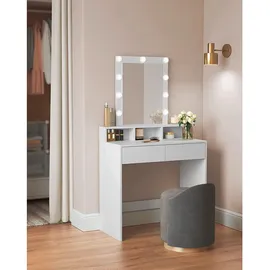 VASAGLE Schminktisch mit LED-Beleuchtung, einstellbare Helligkeit, modern