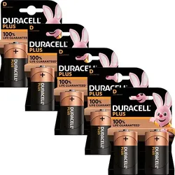 Duracell Plus Mono D LR20 Alkaline Batterie - 10er Verpackung