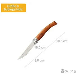 Opinel Klappmesser Slim Line - No 08/10/12/15 Taschenmesser Messer Olive Bubinga Variante: Größe 8 Rostfrei Bubinga-Holz