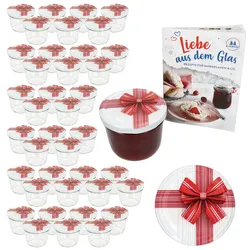 40er Set Sturzglas 230ml Einmachglas TO82 Geschenk Deckel Diamant-Zucker-Rezept