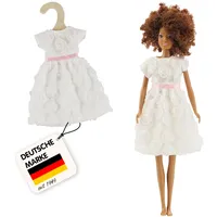 Heless Time2Shine Weißes Traumkleid mit Rosenmuster für Modepuppen der Größe 29 cm
