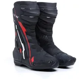 TCX S-TR1, Herren-Motorradstiefel, Sportlich und Zertifiziert, Motorradstiefel mit Mikrofaser-Obermaterial, Seitlichem Elastik-Reißverschluss und Klettverschluss, Schwarz/Rot/Weiß