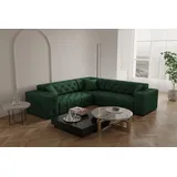 Fun Möbel Ecksofa Designersofa CHANTAL in Stoff Opera Velvet Grün Seite Universal
