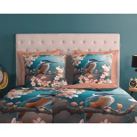 Muller Textil Monti Blumen Blau 155 x 220 cm + 2 x 80 x 80 cm