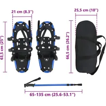 vidaXL 3 in 1 Schneeschuhe Blau L