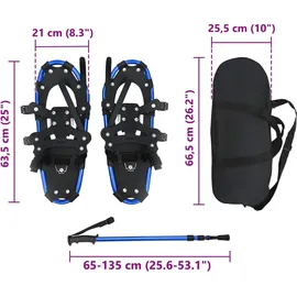 vidaXL 3 in 1 Schneeschuhe Blau L