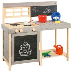 Pinolino® Spielküche Matschküche Fritz Holz, BxTxH: 134x43x90 cm grau