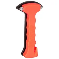 Relaxdays 10x Notfallhammer mit Gurtschneider, Fenster Nothammer mit Stahl Spitzen, pkw Gurtmesser, Autohammer, orange