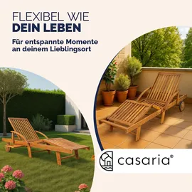 CASARIA Tami Sun Sonnenliege 195,5 x 69 x 30 cm Akazienholz klappbar
