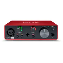 FOCUSRITE Scarlett Solo 3. Gen USB-Audio-Interface-Bundle für Gitarristen, Sänger oder Produzenten. Klang in Studioqualität und sämtliche Software, die du für Aufnahmen und Kompositionen benötigst