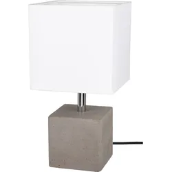 SPOT LIGHT Tischleuchte "STRONG", blau (betongrau), H: 30cm, Lampen, Echtes Beton - handgefertigt, Lampenschirm aus Stoff, Naturprodukt