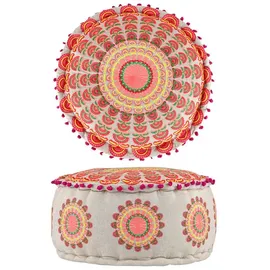 Marrakesch Orient & Mediterran Interior Pouf Garet Baumwolle 50 x 25 cm Orange