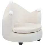 Beliani Kindersessel Samt beige Kronenform mit Bommeln