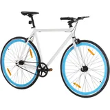 vidaXL Fahrrad mit Festem Gang Weiß und Blau 700c 51 cm