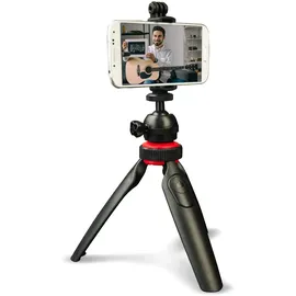 Digipower Stativ mit Abnehmbarer Bluetooth-Fernbedienung, Dreibeinstativ kompatibel mit Handys, Action-Kameras und DSLR-Kameras, Schwarz, TP-ACT5