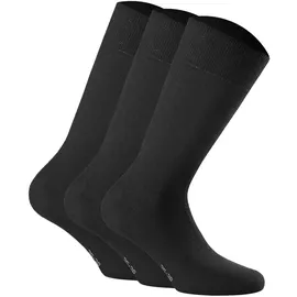 Rohner Basic Unisex Socken, Multipack - Cotton II, Kurzsocken, Basic, einfarbig Schwarz 43-46 (8.5-11 UK)
