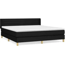vidaXL Boxspringbett mit Matratze Schwarz 180x200 cm Stoff