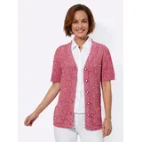 Classic Basics Strickjacke in Rot-Weißen-Meliert 46