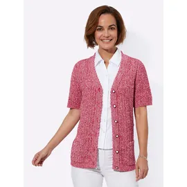 Classic Basics Strickjacke in Rot-Weißen-Meliert 46