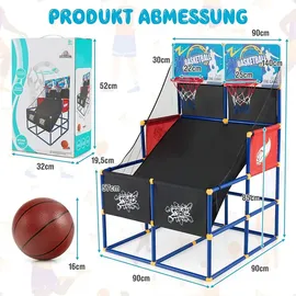 GYMAX COSTWAY Arcade Basketball Spielset, Basketballständer mit 2 Spieler, inkl. 2 Sp...