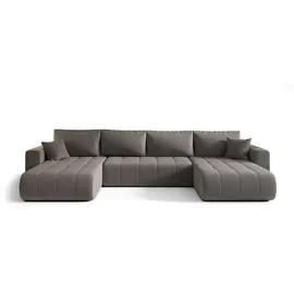 cornero Eckcouch Polyester 5-Sitzer Dunkelbeige